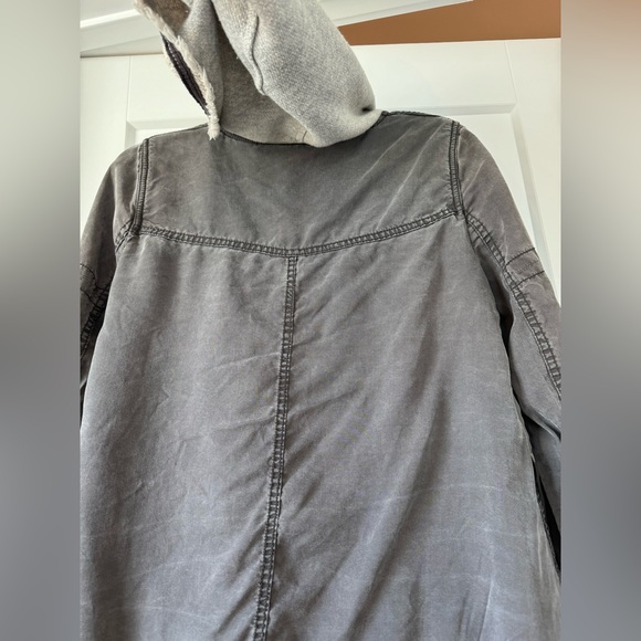 Free People Oversized Utility Jacket with Hood in Grey, Size Small - Picture 5 of 10